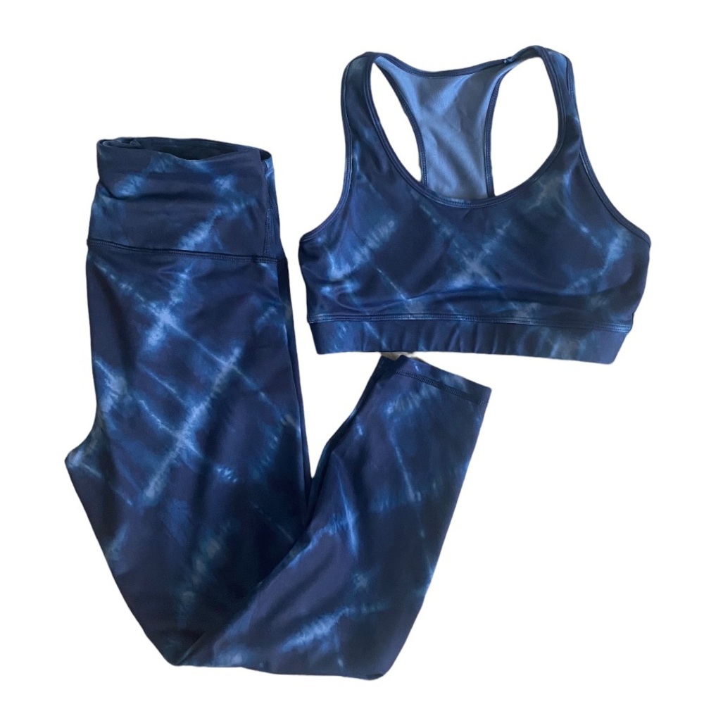 Gap Blue Patterned Matching Workout Set Size S